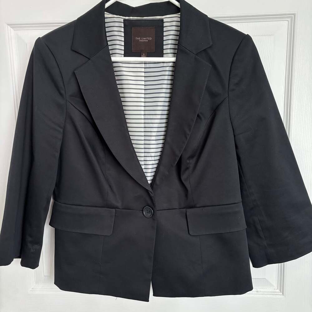The Limited Sculpted Single-Button Black Suit Blazer